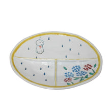 Load image into Gallery viewer, Kutani ware, 4-piece set for children with hydrangea design by Sanae