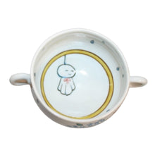 Load image into Gallery viewer, Kutani ware, 4-piece set for children with hydrangea design by Sanae