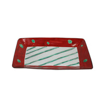 Load image into Gallery viewer, Kutani Yaki  Hand-Drawn Japanese & Western Tableware 24cm Long Dish with Polka Dots in Red