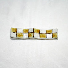 Load image into Gallery viewer, Kutani Yaki Hand-painted Japanese and Western Tableware Checkered pattern (Yellow) Chopstick rest