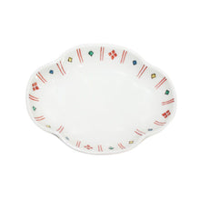 Load image into Gallery viewer, Kutani Yaki  ware of Western style 9cm spit-shaped dish with red rhombus design
