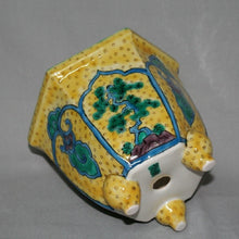 Load image into Gallery viewer, Kutani Yaki Hand-painted Kutani-Ware Plant Pot with Design of Shochiku-ume and Yoshida-ya