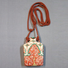 Load image into Gallery viewer, Kutani Yaki Hand-Drawn Kaleidoscope Yoraku Pattern Kaleidoscope Pendant (Curried Shape)