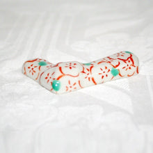 Load image into Gallery viewer, Kutani Yaki Ware Hand-Drawn Japanese & Western Tableware Chopstick Holder with Plum Design