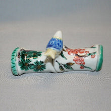 Load image into Gallery viewer, Kutani Yaki Hand-painted Kutani ware, Brush rest with design of pine, bamboo and plum in color