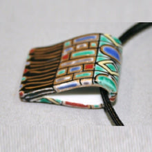 Load image into Gallery viewer, Kutani Yaki Accessory - Hand-painted square pendant with a design of Vienna