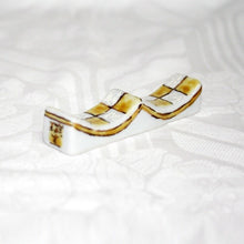 Load image into Gallery viewer, Kutani Yaki Hand-painted Japanese and Western Tableware Checkered pattern (Yellow) Chopstick rest