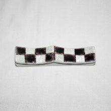 Load image into Gallery viewer, Kutani Yaki Hand-painted Japanese and Western Tableware, Checkered pattern (Purple), Chopstick rest