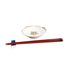 Load image into Gallery viewer, Red plum design woodcut dish 11.1cm