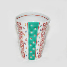 Load image into Gallery viewer, Kutani Yaki Hand-painted Kutani Ware Large Shochu Cup with Komon Design
