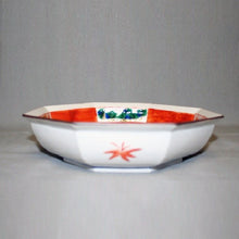 Load image into Gallery viewer, Kutani Yaki Hand-Drawn Japanese and Western Tableware Octagonal Bowl with Design of Pine Bamboo and Plum
