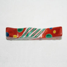 Load image into Gallery viewer, Kutani Yaki Hand-painted Kutani ware of calligraphy and painting, brush rest, brush stand with polka-dot brocade design