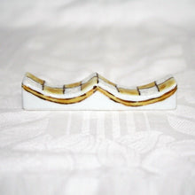 Load image into Gallery viewer, Kutani Yaki Hand-painted Japanese and Western Tableware Checkered pattern (Yellow) Chopstick rest