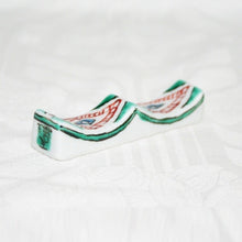 Load image into Gallery viewer, Kutani Yaki ware, Hand-painted Japanese and Western Tableware, Stone pavement design (Green) Chopstick rest