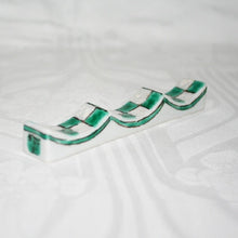 Load image into Gallery viewer, Kutani Yaki Hand-painted Japanese & Western Tableware, Checkered Design (Green) Fork & Knife Rest