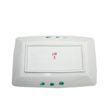 Load image into Gallery viewer, Kutani Yaki  Hand-Drawn Japanese & Western Tableware 24cm Long Dish with Polka Dots in Red