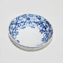 Load image into Gallery viewer, Kutani Yaki ware of hand-painted Japanese and Western tableware, 12cm chrysanthemum-shaped bowl with a design of dyed flowers and plants