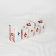 Load image into Gallery viewer, Kutani Yaki Hand-painted Kutani ware, calligraphy supplies, brush rest, brush rest with diamond design (chopstick rest)