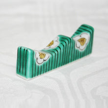 Load image into Gallery viewer, Kutani Yaki Hand-painted Kutani ware, calligraphy supplies, brush rest, brush rest with white plum design (chopstick rest)