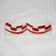 Load image into Gallery viewer, Kutani Yaki Hand-painted Japanese and Western Tableware, Checkered pattern (Red) Chopstick rest