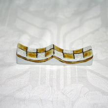 Load image into Gallery viewer, Kutani Yaki Hand-painted Japanese and Western Tableware Checkered pattern (Yellow) Chopstick rest