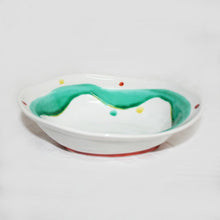 Load image into Gallery viewer, Kutani Yaki Hand-painted Kutani Ware, Japanese and Western Tableware 18cm Oval Bowl with Polka Dot Yoroke Design