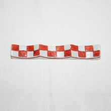 Load image into Gallery viewer, Kutani Yaki Hand Painted Japanese & Western Tableware, Checkered Design (Red) Fork & Knife Rest