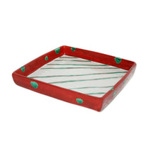 Load image into Gallery viewer, Kutani Yaki Hand-painted Kutani ware of Western-style tableware 18cm dish with footed design of polka dots in red