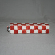 Load image into Gallery viewer, Kutani Yaki Hand-painted Kutani Kaleidoscope with checkerboard design (red), kaleidoscope (teredo shape)