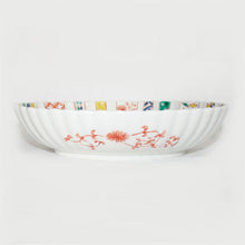 Load image into Gallery viewer, Kutani Yaki Hand-painted Kutani Ware, Japanese and Western Tableware 27cm Oval Chrysanthemum Bowl with Design of Small Patterns