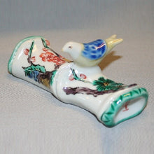 Load image into Gallery viewer, Kutani Yaki Hand-painted Kutani ware, Brush rest with design of pine, bamboo and plum in color