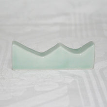 Load image into Gallery viewer, Kutani Yaki Hand-painted Kutani ware, calligraphy supplies, brush rest, celadon glaze brush rest