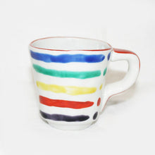 Load image into Gallery viewer, Kutani Yaki Ware Hand-Drawn Japanese & Western Tableware Mug with Horizontal Stripes in Five Colors