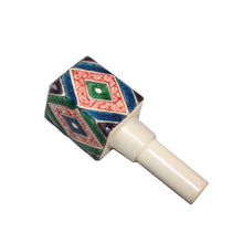 Load image into Gallery viewer, Kutani Yaki and Painted Kutani Wine Cap with Geometric Design