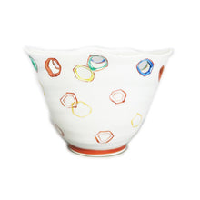 Load image into Gallery viewer, Kutani Yaki Hand-painted Kutani ware of a mosquito net with a ring design