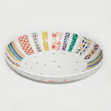 Load image into Gallery viewer, Kutani Yaki Hand-painted Kutani Ware, Japanese and Western Tableware 27cm Oval Chrysanthemum Bowl with Design of Small Patterns