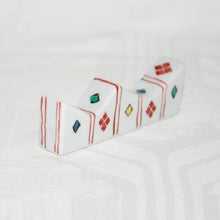 Load image into Gallery viewer, Kutani Yaki Hand-painted Kutani ware, calligraphy supplies, brush rest, brush rest with diamond design (chopstick rest)