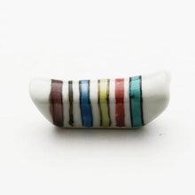 Load image into Gallery viewer, Kutani Yaki Mini chopstick rest with vertical stripes design in Kutani five colors