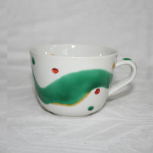 Load image into Gallery viewer, Kutani Yaki Ware, Hand-painted Japanese and Western Tableware, Polka Dot Yoroke Pattern Morning Cup C/S