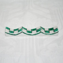 Load image into Gallery viewer, Kutani Yaki Hand-painted Japanese & Western Tableware, Checkered Design (Green) Fork & Knife Rest