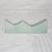 Load image into Gallery viewer, Kutani Yaki Hand-painted Kutani ware, calligraphy supplies, brush rest, celadon glaze brush rest