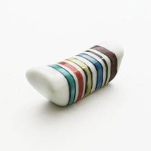 Load image into Gallery viewer, Kutani Yaki Mini chopstick rest with vertical stripes design in Kutani five colors