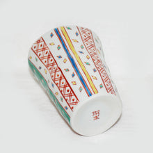 Load image into Gallery viewer, Kutani Yaki Hand-painted Kutani Ware Large Shochu Cup with Komon Design