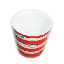 Load image into Gallery viewer, Kutani Yaki Hand-Drawn Wine Cooler with Polka Dot Design