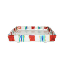 Load image into Gallery viewer, Kutani Yaki Hand-Drawn Japanese and Western Tableware 18cm Plate with Foot, Striped Design