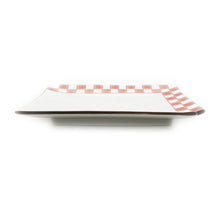Load image into Gallery viewer, Kutani Yaki  ware of hand-painted Japanese and Western tableware 15cm long dish with checkered pattern (red)
