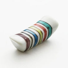 Load image into Gallery viewer, Kutani Yaki Mini chopstick rest with vertical stripes design in Kutani five colors