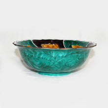 Load image into Gallery viewer, Kutani Yaki ware of hand-painted Japanese and Western tableware, large bowl with camellia design in blue