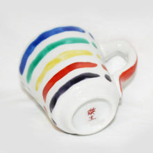 Load image into Gallery viewer, Kutani Yaki Ware Hand-Drawn Japanese & Western Tableware Mug with Horizontal Stripes in Five Colors