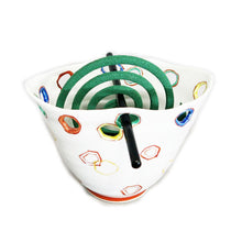 Load image into Gallery viewer, Kutani Yaki Hand-painted Kutani ware of a mosquito net with a ring design